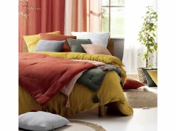 Douceur d'intérieur Ropa De Cama|Juego De Sábanas|Juego de sábanas de gasa de algodón 260 x 240 cm