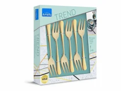 Amefa Juego de servicio de pastel de 6 piezas Austin en acero inoxidable mate Dorado