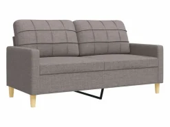 vidaxl Conjunto Sofá Y Sillón|Juego de sofá 3 piezas con reposapiés y cojines tela taupé