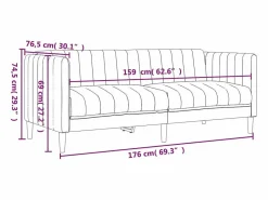 Clicnbuy Juego de sofás 2 piezas tela marrón Marru00f3n Hot