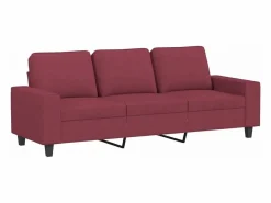 Clicnbuy Conjunto Sofás|Juego de sofás 3 piezas tela tinto