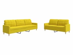 vidaxl Conjunto Sofá Y Sillón|Juego de sofás 2 piezas tela claro