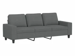 vidaxl Juego de sofás 3 piezas tela oscuro Gris New