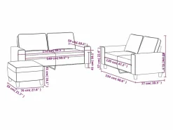 vidaxl Conjunto Sofá Y Sillón|Juego de sofás 3 piezas tela tinto