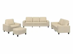 Juego de sofás 4 piezas tela color^Clicnbuy Online