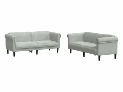 Juego de sofás 2 piezas terciopelo claro^Clicnbuy Clearance