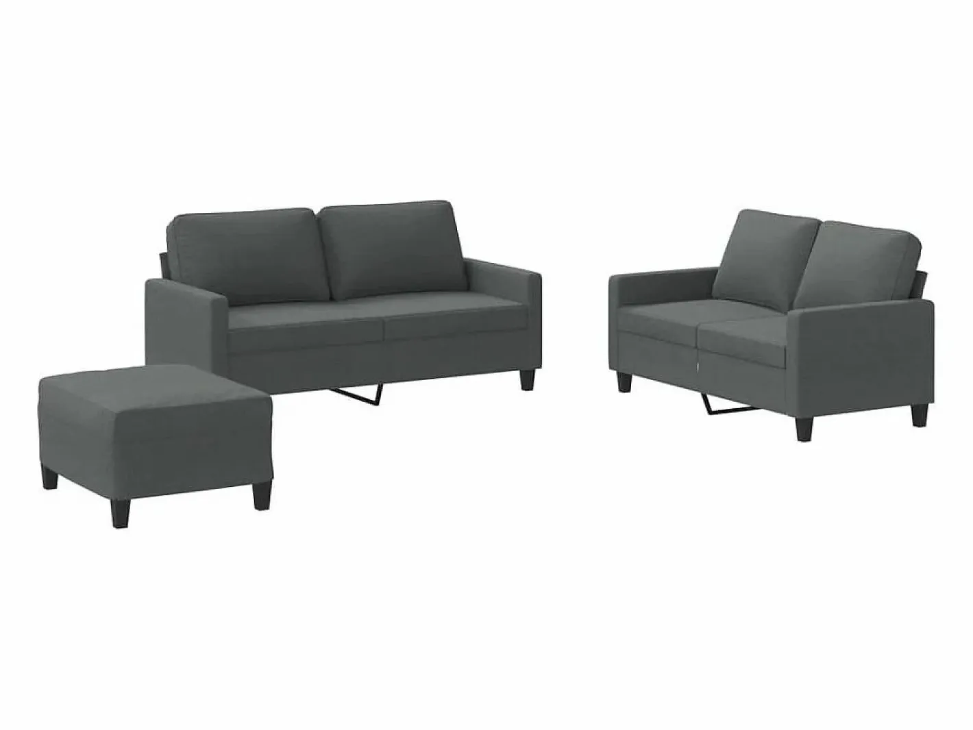 Clicnbuy Juego de sofás con cojines 3 piezas tela oscuro Gris Discount