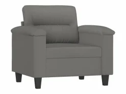 Clicnbuy Conjunto Sofás|Juego de sofás con cojines 4 piezas tela microfibra oscuro