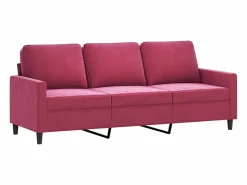 vidaxl Conjunto Sofá Y Sillón|Juego de sofás con cojines 3 piezas terciopelo tinto