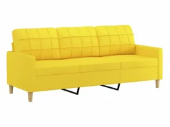 Clicnbuy Juego de sofás con cojines 3 piezas tela claro Amarillo Online
