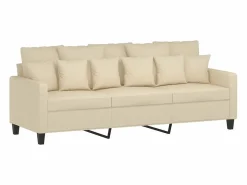 Clicnbuy Juego de sofás con cojines 3 piezas tela Crema Hot