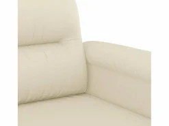 Clicnbuy Juego de sofás con cojines 2 piezas cuero sintético color Crema Hot