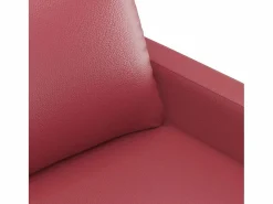 Juego de sofás con cojines 3 piezas cuero sintético tinto^Clicnbuy New