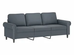 vidaxl Juego de sofás con cojines 3 piezas terciopelo oscuro Gris Discount