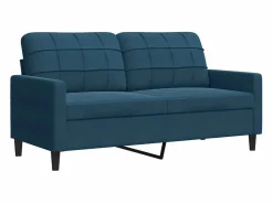 vidaxl Juego de sofás con cojines 2 piezas terciopelo Azul Clearance
