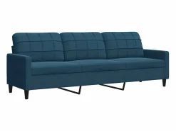 vidaxl Juego de sofás con cojines 2 piezas terciopelo Azul Clearance