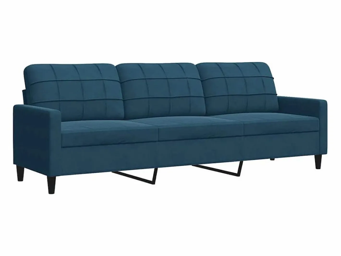 vidaxl Juego de sofás con cojines 2 piezas terciopelo Azul Clearance