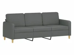vidaxl Conjunto Sofá Y Sillón|Juego de sofás con cojines 3 piezas tela oscuro