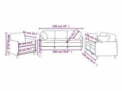 vidaxl Conjunto Sofá Y Sillón|Juego de sofás con cojines 3 piezas tela oscuro