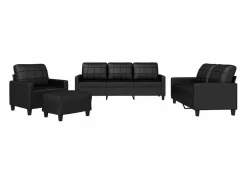 vidaxl Conjunto Sofá Y Sillón|Juego de sofás con cojines 4 piezas cuero sintético