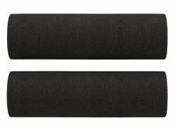 vidaxl Juego de sofás con cojines 3 piezas tela Negro Discount