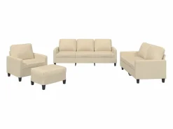 Clicnbuy Conjunto Sofás|Juego de sofás con cojines 4 piezas tela