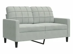 vidaxl Juego de sofás con cojines 2 piezas terciopelo claro Gris Discount