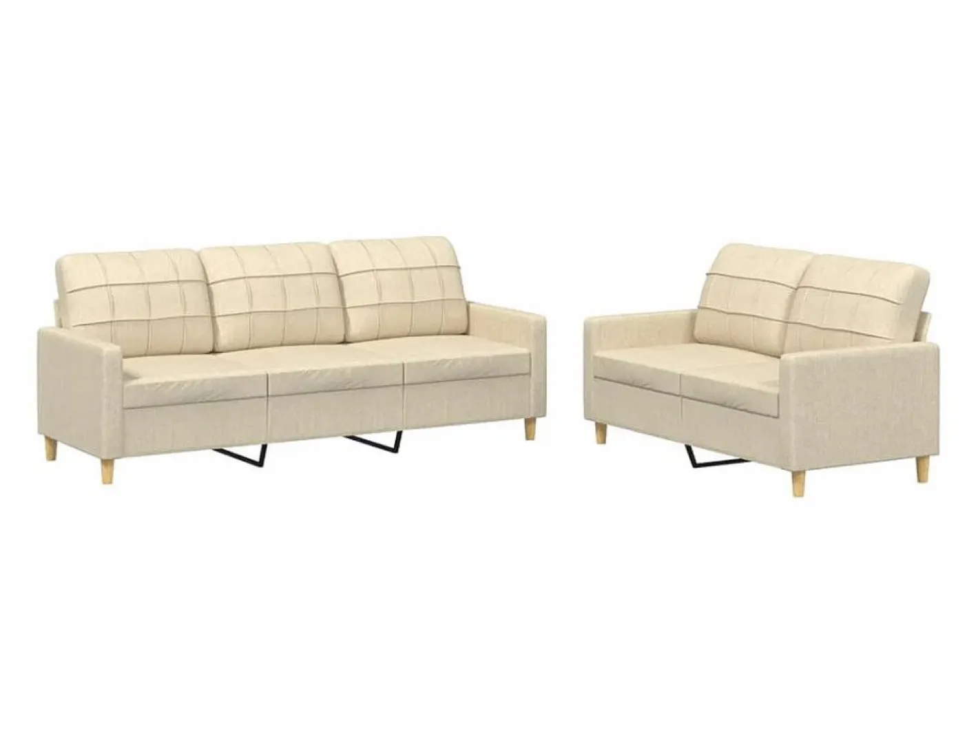 Clicnbuy Conjunto Sofás|Juego de sofás con cojines 2 piezas tela