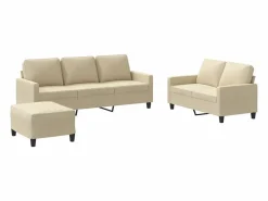 Juego de sofás con cojines 3 piezas tela^Clicnbuy Online