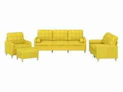 Juego de sofás con cojines 4 piezas tela claro^Clicnbuy New