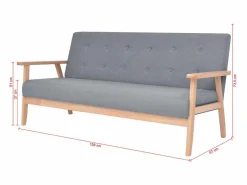 Clicnbuy Juego de sofás de tela claro 2 piezas Gris Best
