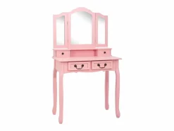 Tocador|Juego de tocador y taburete madera paulownia 80x69x141 cm ES683065