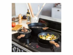 Livoo Juego de utensilios de cocina de aluminio para inducción de 5 piezas: 1 cacerola de Ø 16, 1 sartén de Ø 24, 1 olla de Ø 24 Multicolor Sale