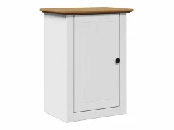 vidaxl Juego muebles baño BODO 4pzas madera maciza pino marrón Blanco New