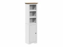 vidaxl Juego muebles baño BODO 4pzas madera maciza pino marrón Blanco New