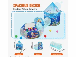 Juegos de Tienda y Túneles SucceBuy para Niños, Regalo para Bebés Varones y Niñas, Azul Océano Outlet