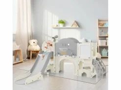 Juguete de escalada para niños 10 en 1 con tobogán, independiente, para escalar y perforar, verde^ New