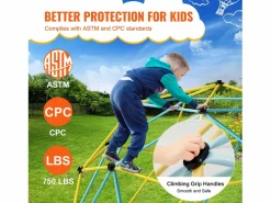 Juguete SucceBuy Domo de Escalada de 300CM con Hamaca Y Columpio, Jungle Gym para Niños^ New