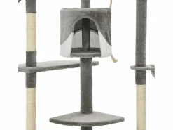 Garden Furniture Junction City Rascador para gatos con poste de sisal 203 cm y blanco Gris New