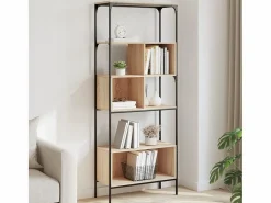 Jytte Librería 5 estantes madera de ingeniería roble 76x33x188,5 cm^Garden Furniture Clearance