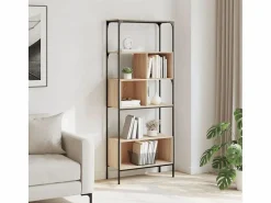Jytte Librería 5 estantes madera de ingeniería roble 76x33x188,5 cm^Garden Furniture Clearance
