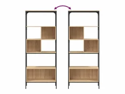 Jytte Librería 5 estantes madera de ingeniería roble 76x33x188,5 cm^Garden Furniture Clearance