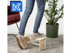 Reposapiés|KADAX Taburete de cocina de madera, taburete, silla, plataforma maciza de 39 cm, Ryczka