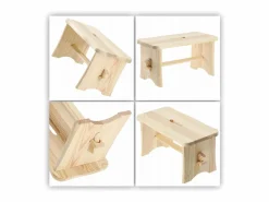 Reposapiés|KADAX Taburete de cocina de madera, taburete, silla, plataforma maciza de 39 cm, Ryczka