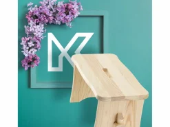 Reposapiés|KADAX Taburete de cocina de madera, taburete, silla, plataforma maciza de 39 cm, Ryczka