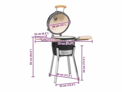 vidaxl Kamado Barbacoa Parrilla y Ahumador Cerámico 33 cm Negro Discount