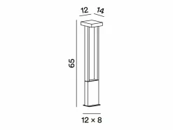 Kapp - Bolardo LED de jardín de 14 W, IP65, 1120 lm, 65 cm de altura, 3000 K, aluminio pintado, bolardo para exteriores, antracita mate - Perenz^ New