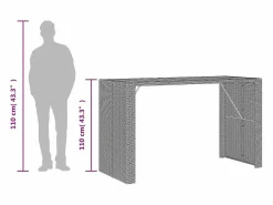 Garden Furniture Mesa Alta|Karaca Mesa alta jardín superficie madera ratán PE 185x80x110 cm