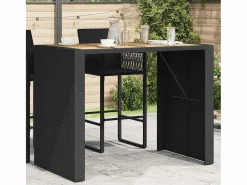 Garden Furniture Mesa Alta|Karaca Mesa alta jardín superficie madera ratán PE 145x80x110 cm