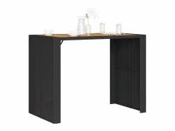Garden Furniture Mesa Alta|Karaca Mesa alta jardín superficie madera ratán PE 145x80x110 cm